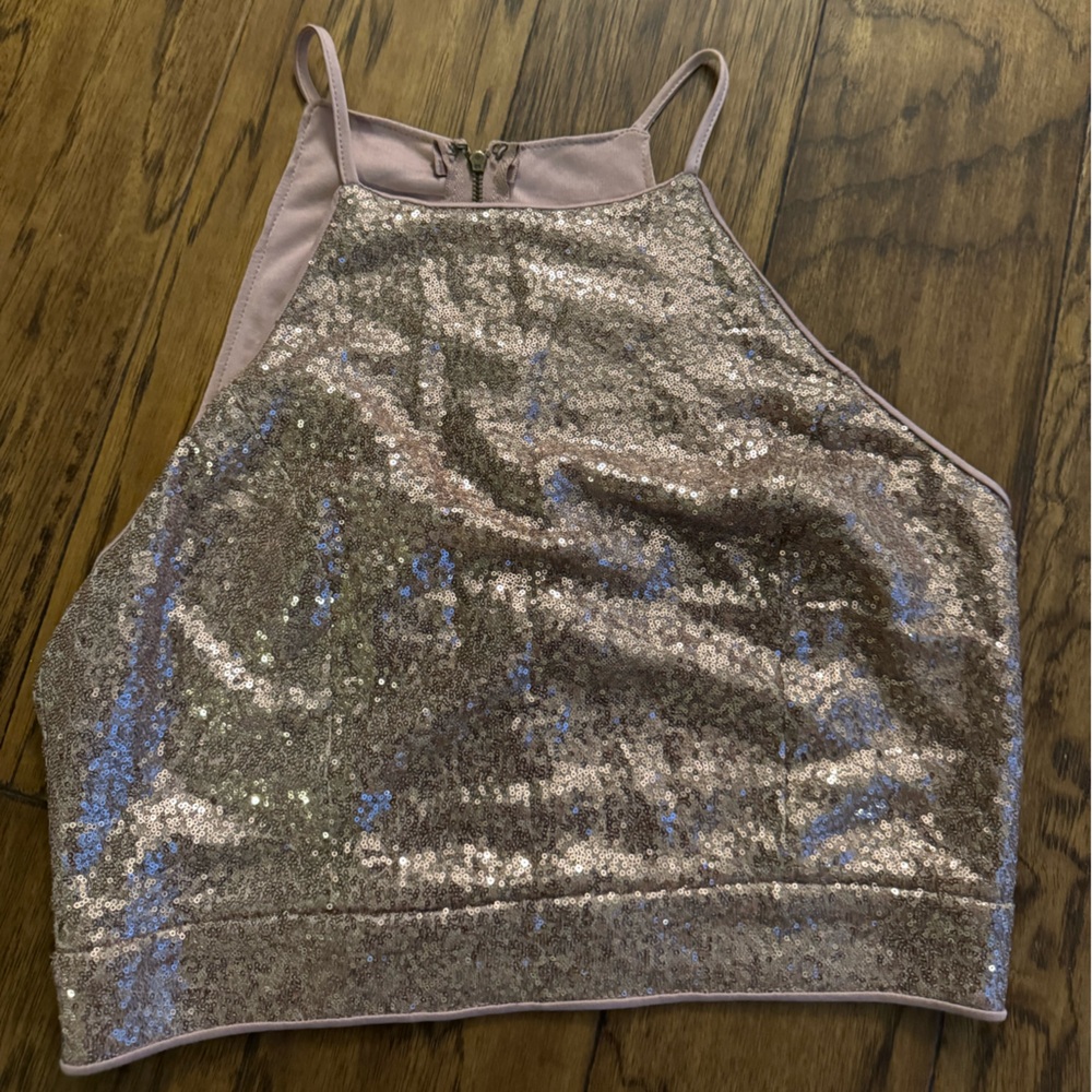 Papaya Shimmering Pink Sequin Top